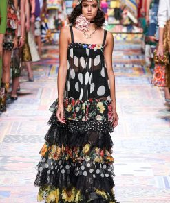 334 - Копринен шифон 2 вида - малки и големи точки - Dolce & Gabbana